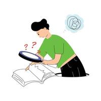A student reading and preparing for exams vector