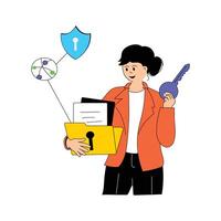 Private data flat illustration in modern design style vector