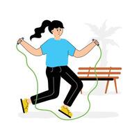Get this flat illustration of skipping rope in modern style vector