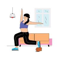 Trendy flat illustration of exercise in editable design vector