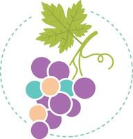 Seamless pattern of cute color grapes, white background vector