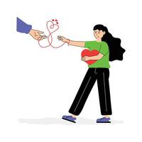 A customizable flat illustration of romantic connection vector