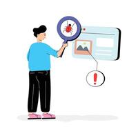 Well designed mini illustration of virus scan, bug scan vector