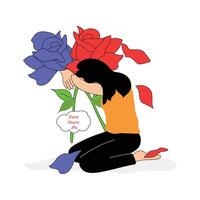 Feeling hurt flat character illustration in modern style vector