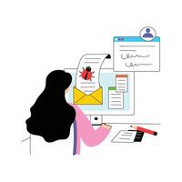 Trendy flat illustration of email threat, ready to use vector