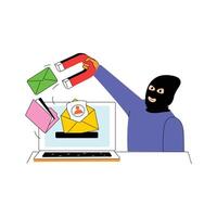Get your hands on this amazing flat illustration of data hacker vector