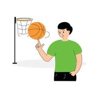 Ready to use flat illustration of basketball, basketball player vector