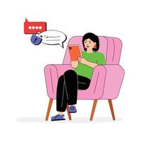 Get this amazing flat illustration of secure chatting in modern style vector
