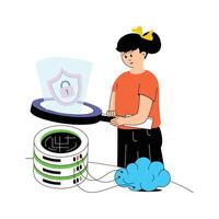 Take a look at this creatively designed server protection illustration vector