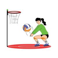 Volleyball illustration in modern style, ready for premium use vector
