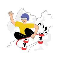 Get this flat illustration of skater in modern style vector