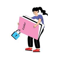 Data protection, unauthorized access, data security flat illustration vector