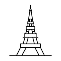 the eiffel tower is shown in a line drawing vector