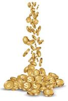 a sprinkle of gold coins falling from top to bottom vector