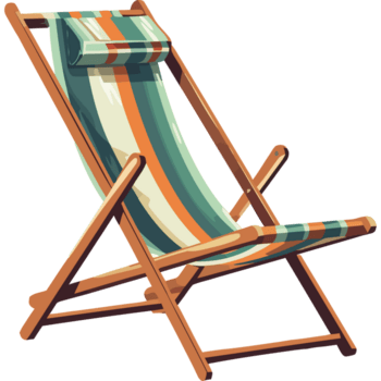 un playa silla con un a rayas asiento png