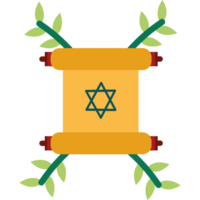An icon of a scroll with a star of david png
