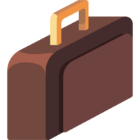 A brown briefcase with a handle on it png