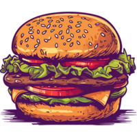 A hamburger with lettuce and cheese on it png