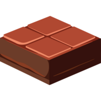 A chocolate bar with four squares on it png