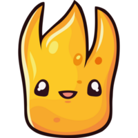 A cartoon fire with a smile on its face png