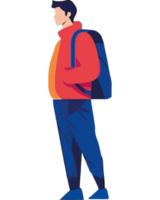Man with backpack illustration png