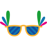Glasses with colorful feathers on them png