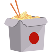 An image of a box with noodles and chopsticks png