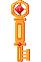 A cartoon key with a diamond on it png