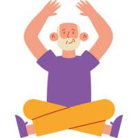 An illustration of a man sitting in a lotus position png