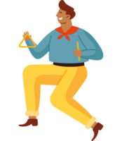 A man is playing with a triangle png
