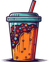 A drink with bubbles and bubbles in it png