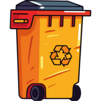 A trash can with a recycling symbol on it png