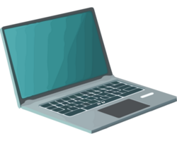 A laptop computer with a green screen png