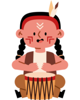 Indian boy playing drum png