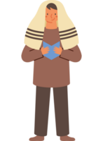 A cartoon man with a book in his hands png