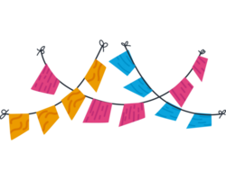 A group of colorful flags hanging on a string png
