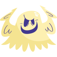 A cartoon ghost with a smile on its face png
