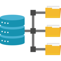 A server with two files and a disk png