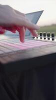 Hand Operating MIDI Controller with Backlit Pads video