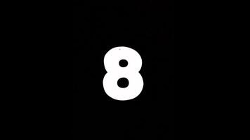 top ten countdown, numbers from 10 to 1, laser ray appears on black background and fly forward, video
