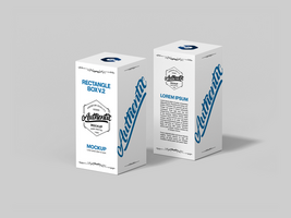 3D Rectangle Product Box Mock Up or Blank Square Tall Box Mockup psd