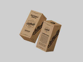 Realistic Kraft or Cardboard Rectangle Box Mockup Isolated on Changeable Background psd