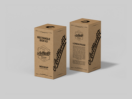 3D Rectangle Product Kraft Box Mock Up or Blank Square Tall Box Mockup psd