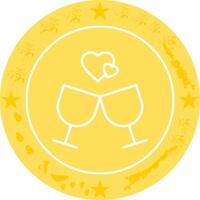 Wine Glass with Cheers Icon Design vector