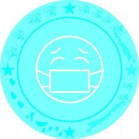 Face with Medical Mask Icon Design vector