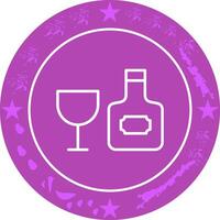Wine Bottle and Glass Icon Design vector