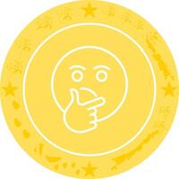 Thinking Face Icon Design vector