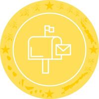 Mailbox Flag Icon Design vector