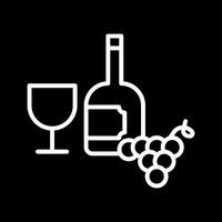 Wine Glass and Grapes Icon Design vector