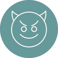 Smiling Face with Horns Icon Design vector